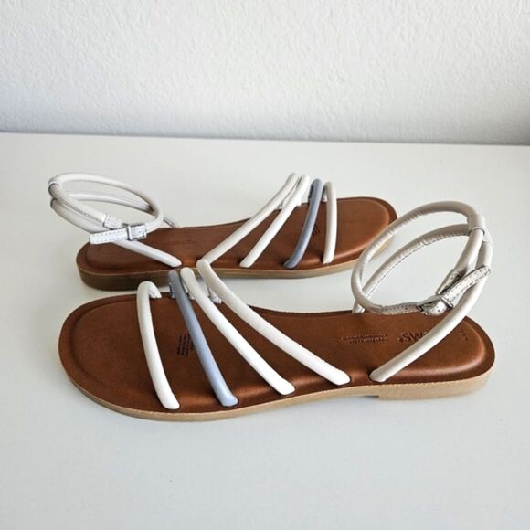NWOT Toms | Willa Leather Strappy Putty Bone Buckle Sandal, Women's 9.5 - Picture 3 of 8